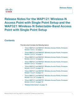 Release Notes for the Cisco WAP121 and WAP321 Firmware Release 1.0.6.x