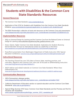 13. Students with Disabilities and the Common Core State Standards