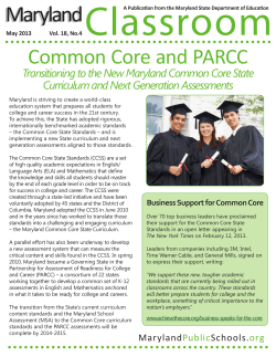 01. Maryland Classroom Common Core and PARCC