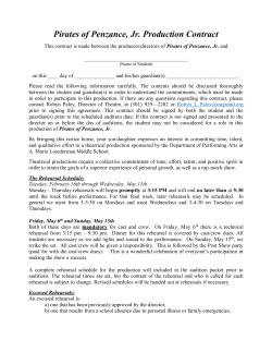 Pirates of Penzance, Jr. Production Contract