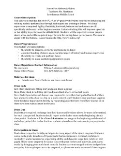 Dance For Athletes-Syllabus-2015