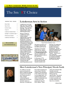 Click here to read the LMS Arts Newsletter, The SmART Choice
