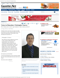 February 22, 2012 Gazette.Net Voices in Education Christopher Guerra&nbsp;&nbsp;