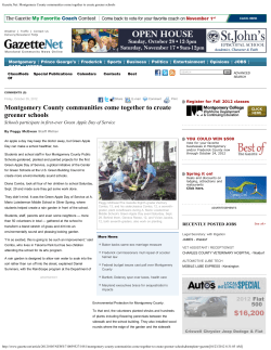 Montgomery County communities come together to create greener schools&nbsp;