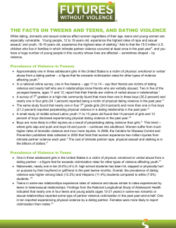 The Facts on Tweens and Teens and Dating Violence (Futures without violence)(PDF: 109KB/2 pages)