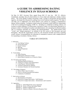 A Guide to Addressing Dating Violence in Texas Schools