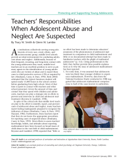 Mandated Reporting for Teachers: Protecting and Supporting Young Adolescents (PDF: 120KB/8 pages)