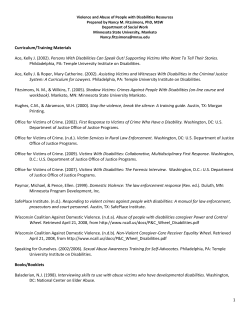 Disability Abuse Resources 2010 (PDF: 301KB/3 pages)