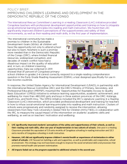 Click here to access the policy brief on Improving Children's Learning and Development in the Democratic Republic of the Congo.
