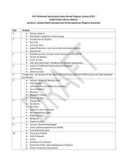 2013 Course Itinerary