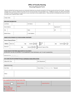 Housing Request Form
