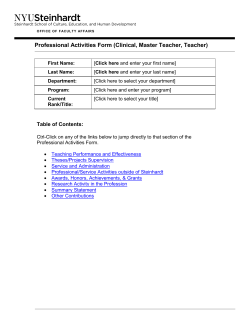 Click here to access the Clinical/Master Teacher/Teacher Faculty Professional Activities Form