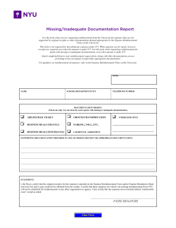 Missing/Inadequate Documentation Report