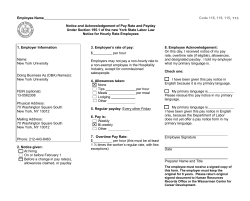 Notice of Pay Rate and Payday: Student/Bi-Weekly Part-time Research Staff