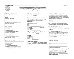 Notice of Pay Rate and Payday: Code 111 Employees