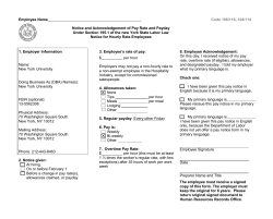 Notice of Pay Rate and Payday: Code 104/106 Employees