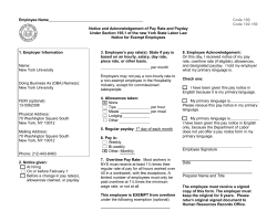 Notice of Pay Rate and Payday: Code 100, 102 ( 50)