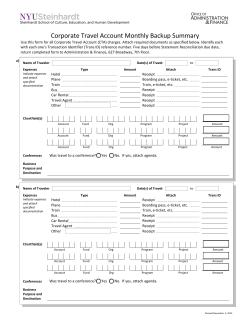 Corporate Travel Account (CTA) Monthly Backup Summary