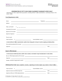 Confirmation of Petty Cash Funds Placement in Bursar's Office Vault (Acrobat)