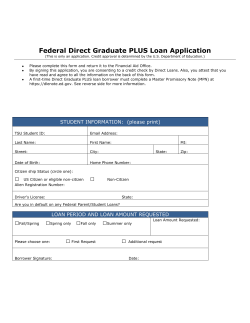 Graduate PLUS Loan Application
