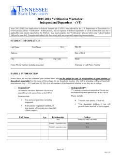 2015-2016 Independent/Dependent Verification Form [V5]