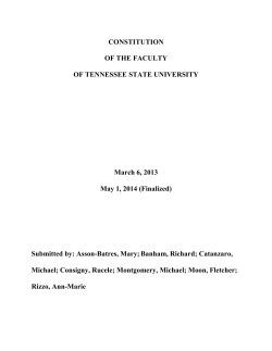 2014 Faculty Senate Constitution