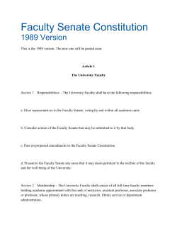 1989 Faculty Senate Constitution