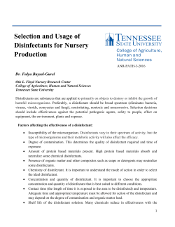 Selection and Usage of Disinfectants for Nursery Production