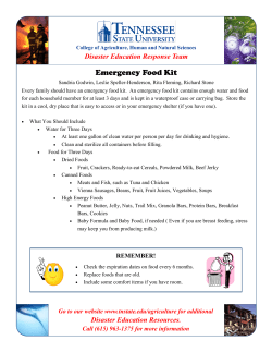 Prepare an Emergency Food Kit