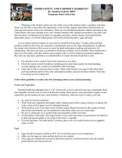 Food Safety for Farmer's Markets