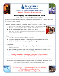 Developing a Communication Plan