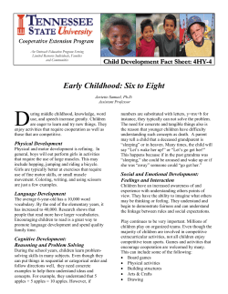 Early Childhood - Years Six to Eight