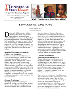 Early Childhood - Years Three to Five