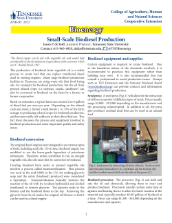 Small-Scale Biodiesel Production