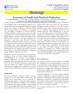 Economics of Small-Scale Biodiesel Production
