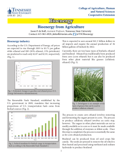 Bioenergy from Agriculture Fact Sheet