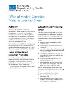 Office of Medical Cannabis Manufacturer Fact Sheet (PDF: 155KB/2 pages)