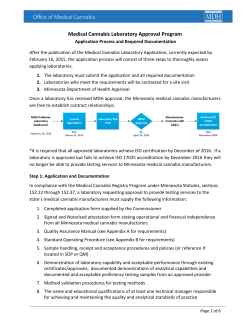 Medical Cannabis Laboratory Application Process and Required Documentation (PDF: 193KB/1 page)