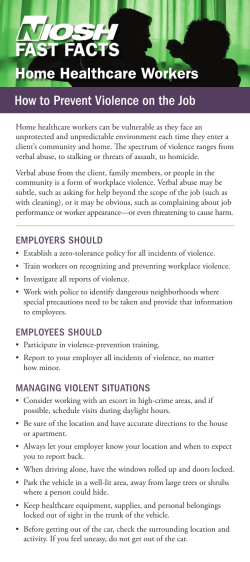 NIOSH - How to Prevent Violence on the Job (PDF: 512KB/2 pgs)