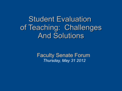 Student Evaluation of Teaching: Challenges and Solutions