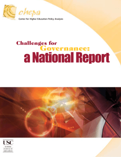 Challenges for governance: A national report