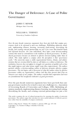 The danger of deference: A case of polite governance