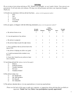 Survey of Satisfaction for Advising