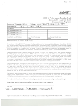 Academic Audit Report, 2011-2012