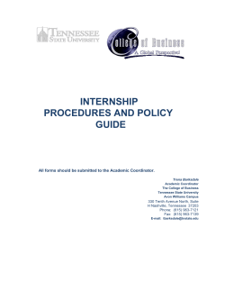 Internship Procedures and Policy Guide