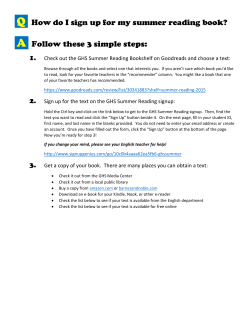 HIGH School 2015 summer reading sign-up