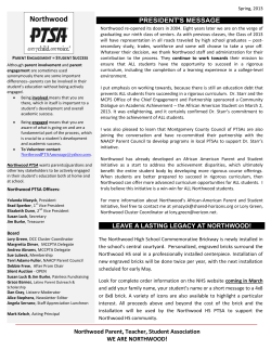 2013 Spring PTSA Newsletter