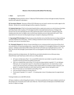 April 22, 2014 PTSA Meeting Minutes