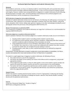 Plagiarism Policy