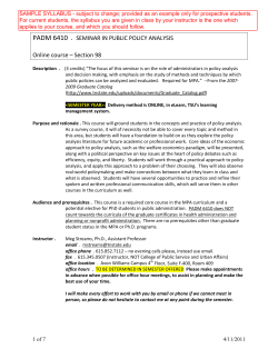 Public Policy Analysis